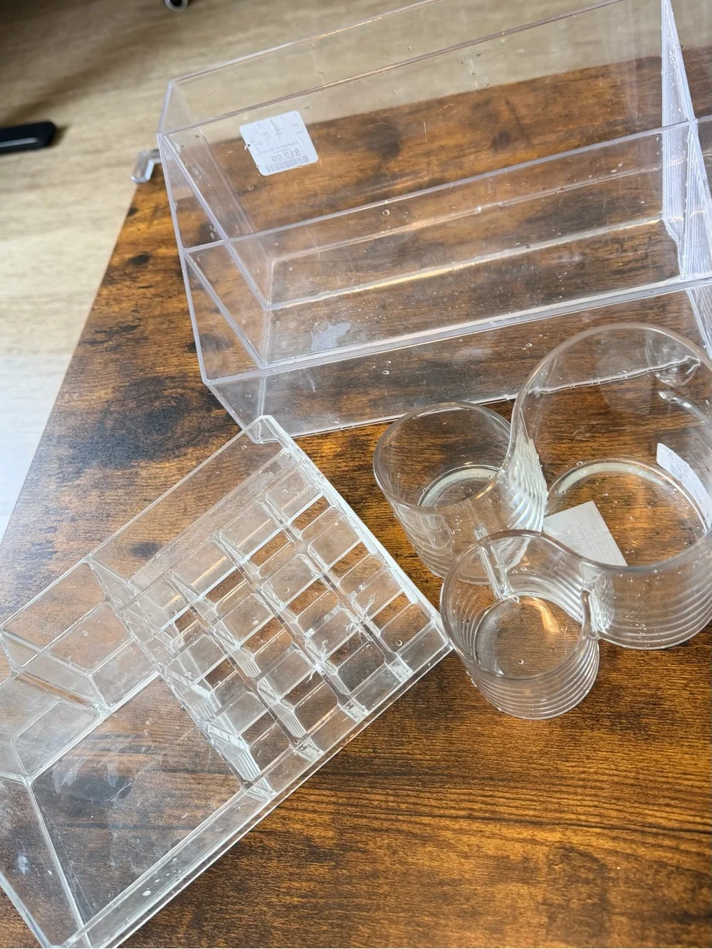 Clear Acrylic Makeup & Vanity Organizer Set - Transparent